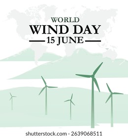 Global wind day vector illustration. World wind day vector illustration. world wind day. 15 june global wind day. eps file.