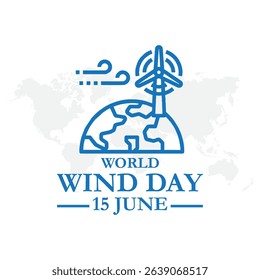 Global wind day vector illustration. World wind day vector illustration. world wind day. 15 june global wind day. eps file.