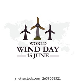 Global wind day vector illustration. World wind day vector illustration. world wind day. 15 june global wind day. eps file.