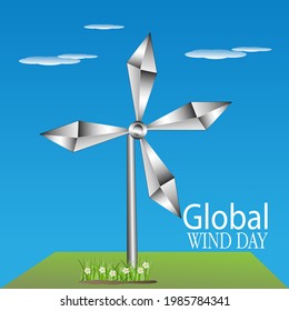 global wind day web banner design. illustration vector