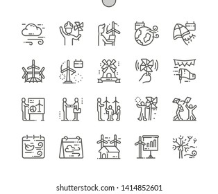 Global Wind Day Well-crafted Pixel Perfect Vector Thin Line Icons 30 2x Grid for Web Graphics and Apps. Simple Minimal Pictogram