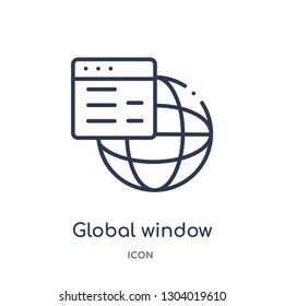 global window interface icon from user interface outline collection. Thin line global window interface icon isolated on white background.