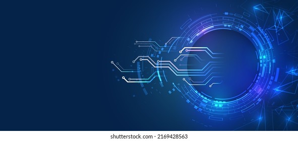 The global wireless standard concept. Hi-tech communication illustration on a blue background. 5G high-speed information transmission technology.