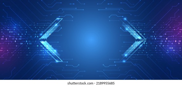 The global wireless standard concept. Hi-tech communication illustration on a blue background. 5G high-speed information transmission technology.