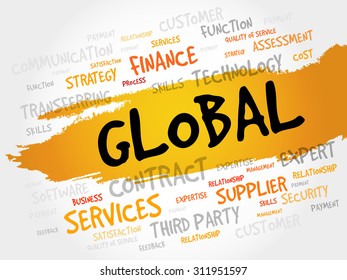 GLOBAL word cloud, business concept