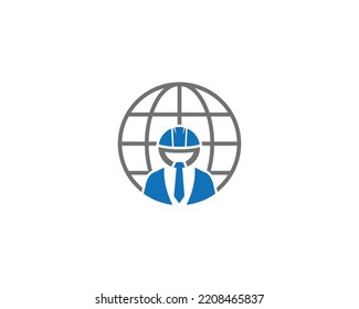 Concepto De Vector De Diseño De Logotipos Mundiales Para Trabajadores Y Laborales.