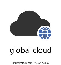 global, world cloud icon design