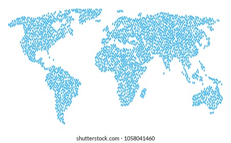 Global world composition map composed of woman person icons. Vector woman person scattered flat design elements are organized into mosaic world map.