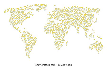 Global world concept map combined of wine glass elements. Vector wine glass scattered flat elements are united into geometric geographic plan.