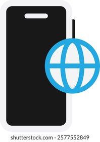 Global World Earth Icon Vector Flat Illustration
