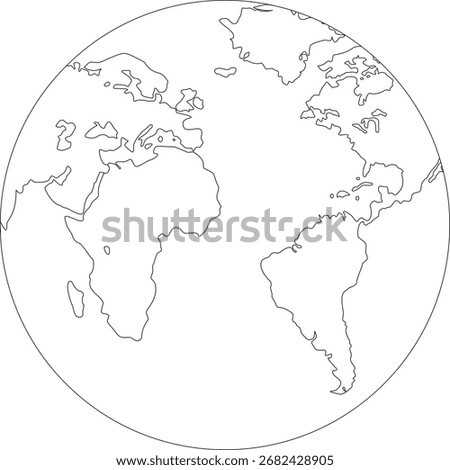 Global World Earth Map Line art