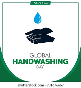 Global world Hand washing day square vector background design for greeting, social media posting, meme, profile photo design. october 15 international day celebration and greeting vector design