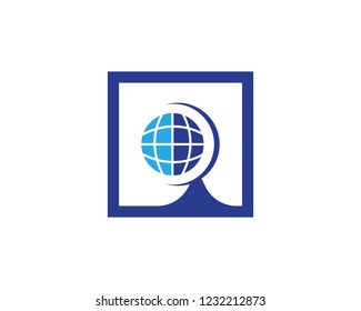 Global world icon logo template vector
