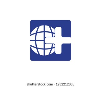 Global world icon logo template vector