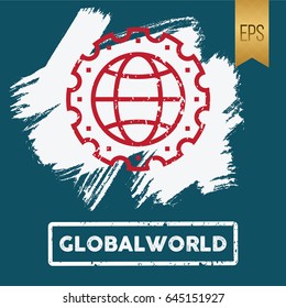 Global World Icon Vector Flat Isolated World Illustration Silhouette