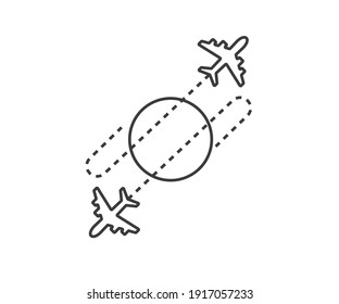 Global world image and airplane icon. Travel concept and tourism seamless. isolated on a white background. Vector.
