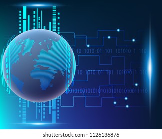Global World map cyber system transformation  network connection business zone online concept .Vector illustration EPS10