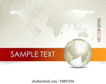 Global world map and globe - abstract business background - brochure design