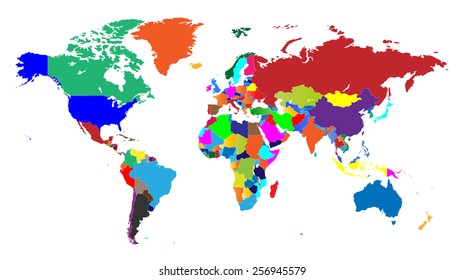 Global World Map - Separable Borders - All Countries Included