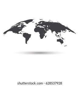 Global world map vector icon. Earth planet illustration.