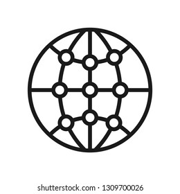 global world network. minimal thin line web icon. simple vector illustration outline. concept for infographic, website or app.