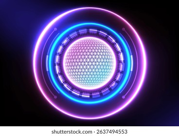 global world planet star science glow ring vector