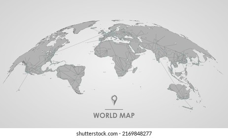 Global world telecommunication map futuristic technology, Internet networks and data exchange worldwide business, Cloud computing vector background