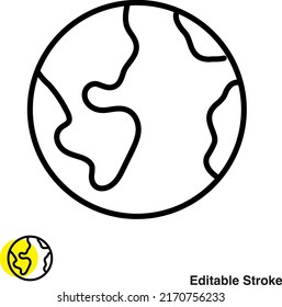 Global World Vector Line Icon
