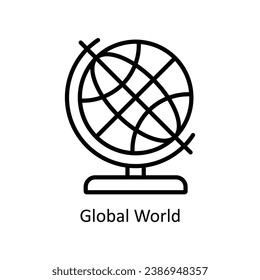 Global World vector outline Icon Design illustration. Business And Management Symbol on White background EPS 10 File