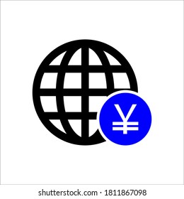 Global world yen icon element of finance icon