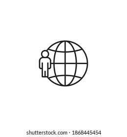 Global, Worldwide internet Web Icon isolated on white background EPS Vector