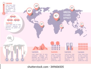Global worming infographic vector collection with charts, labels and graphic elements
