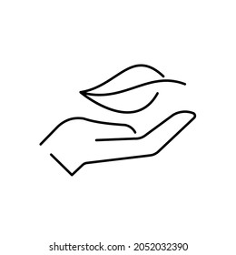 Global worning ecology symbol vector icon. Leaf and safe energy 