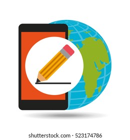 global writing social network vector illustration eps 10