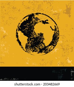 Global yellow design,grunge vector