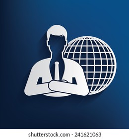 Global,human resource design on blue background,clean vector