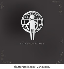 Global,Human resource design on old background,vector