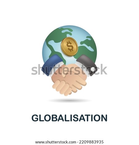 Globalisation icon. 3d illustration from economic collection. Creative Globalisation 3d icon for web design, templates, infographics and more