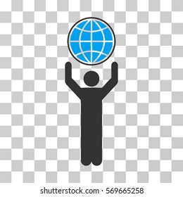 Globalist icon. Vector illustration style is flat iconic bicolor symbol, blue and gray colors, transparent background. Designed for web and software interfaces.