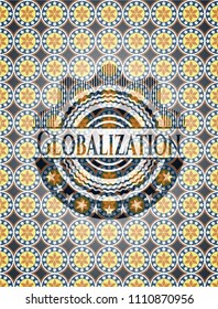  Globalization arabesque emblem. arabic decoration.