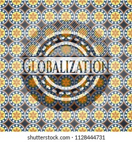 Globalization arabesque style emblem. arabic decoration.