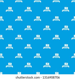 Globalization business pattern vector seamless blue repeat for any use