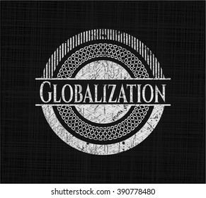 Globalization chalk emblem, retro style, chalk or chalkboard texture