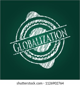 Globalization with chalkboard texture