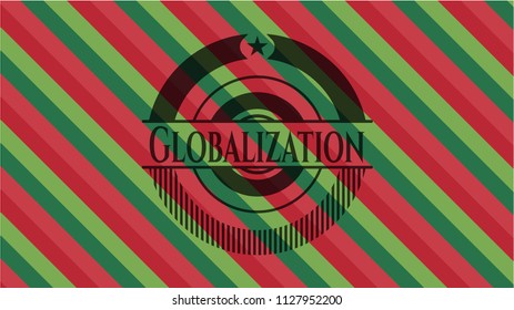 Globalization christmas colors style emblem.