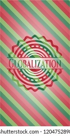 Globalization christmas emblem background.
