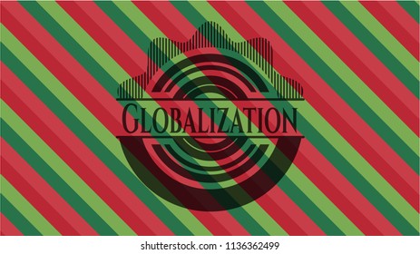 Globalization christmas style emblem.