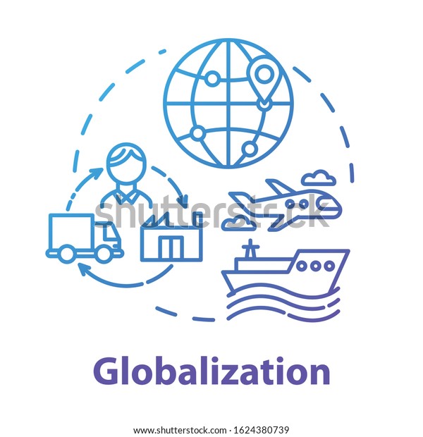 Globalization Concept Icon International Economy Global Stock Vector Royalty Free
