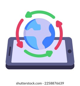 Globalization, flat icon with editable facility 