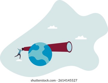 Globalization, global business vision, world economics or business opportunity.character for design.